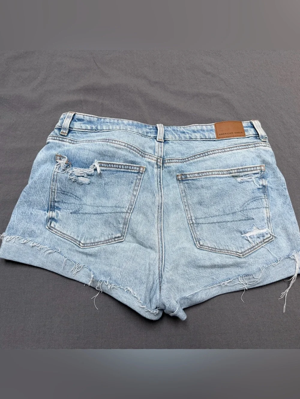 American Eagle Outfitters Light Wash Distressed Denim Shorts